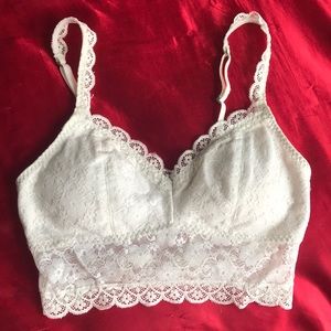 white lacey bralette